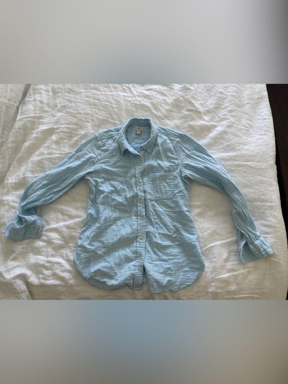 J. Crew Light Blue 100% Cotton Button-Down Shirt for Women